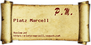 Platz Marcell névjegykártya